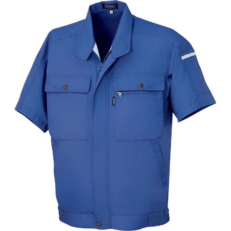 17001 DAIRIKI 半袖ブルゾン 17001 大川被服 混率(%):ポリエステル75・綿25 ブルー色 S着丈59cm 4,874円