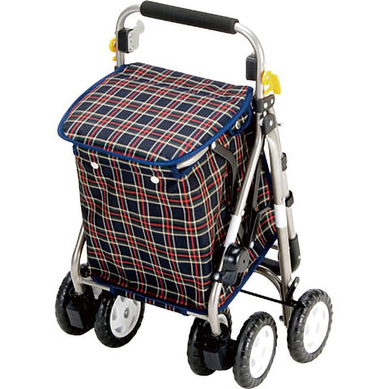 YX-300DB シルバーカー らくらくスリムW マキテック 紺チェック色 幅