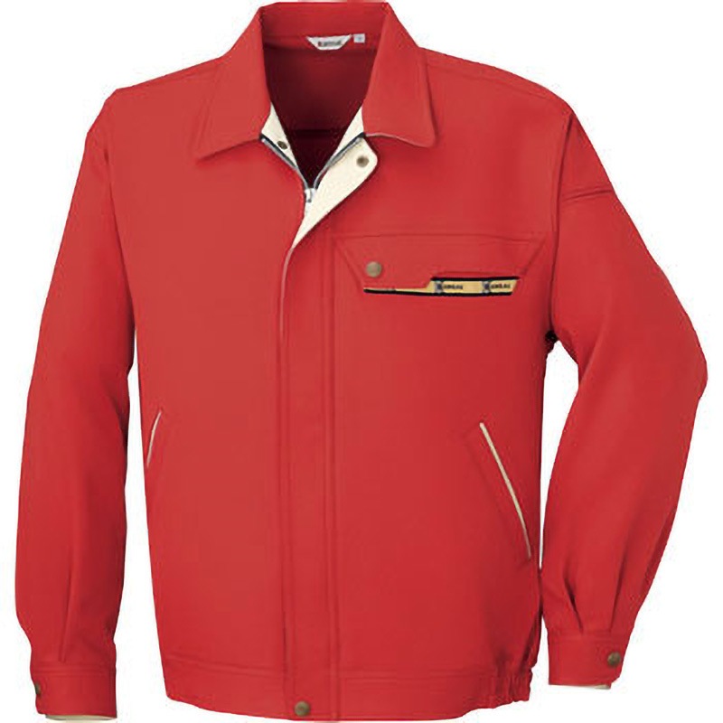 20502 Kansai 長袖ブルゾン 20502 大川被服 帯電 ポリエステル100% エンジ色 EL着丈67cm