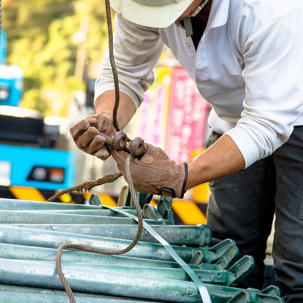 KS847 オイルブラウン内綿マジック ユニワールド 牛床革製 1双入
