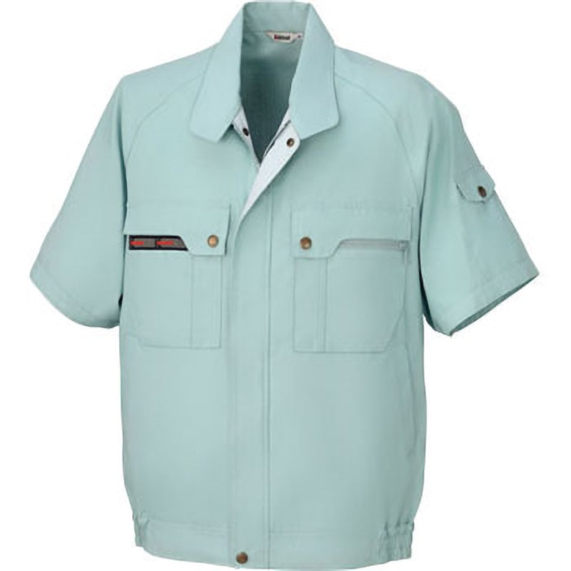 30201 Kansai 半袖ブルゾン 30201 大川被服 混率(%):ポリエステル60・綿40 グリーン色 S着丈58cm