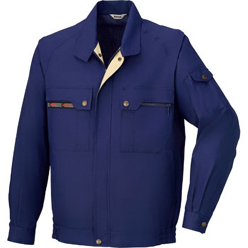 30202 Kansai 長袖ブルゾン 30202 大川被服 混率(%):ポリエステル60・綿40 ネイビー色 S着丈58cm