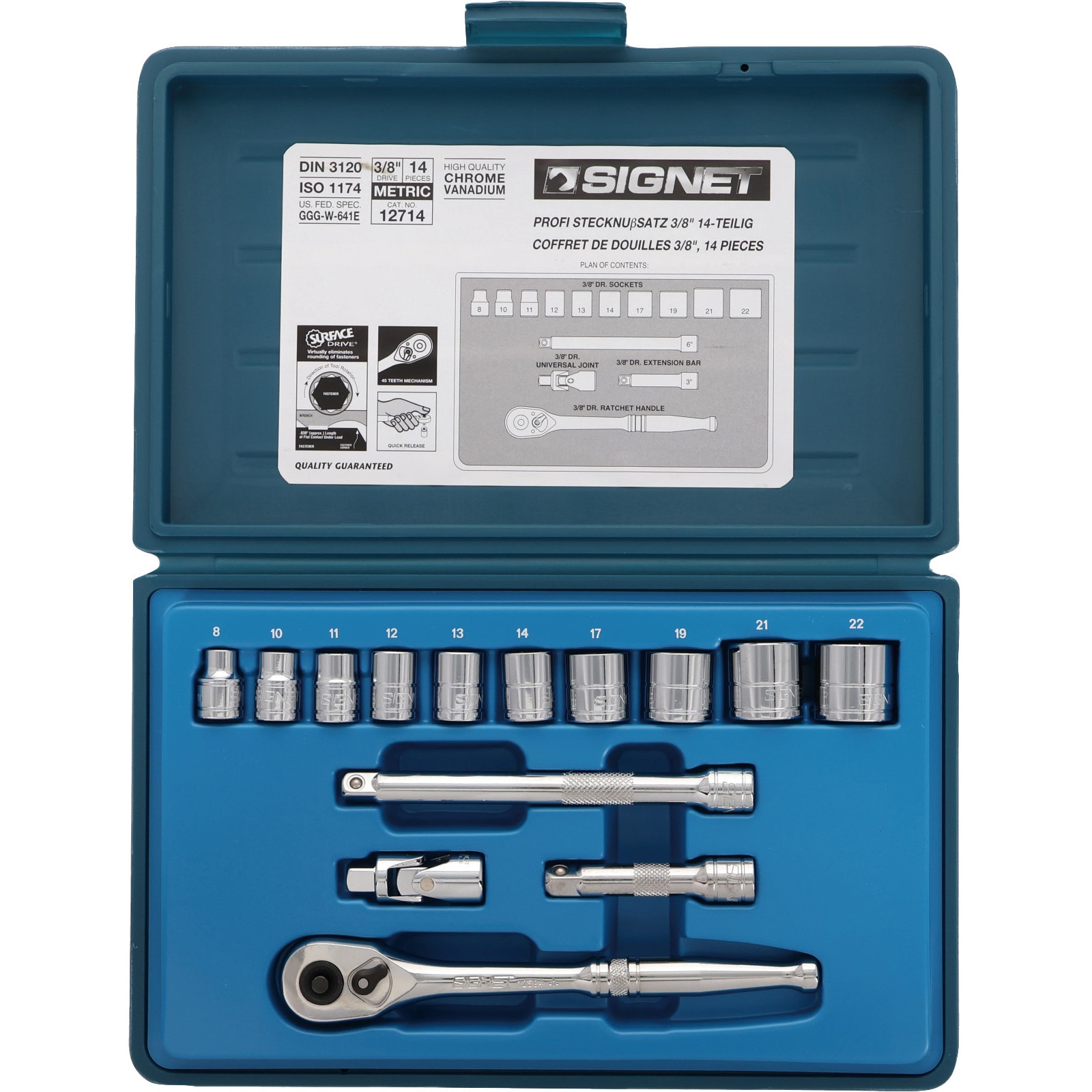 12714 3/8DR MM ソケットレンチセット 1セット(14個) SIGNET(シグネット) 【通販モノタロウ】 5,878円