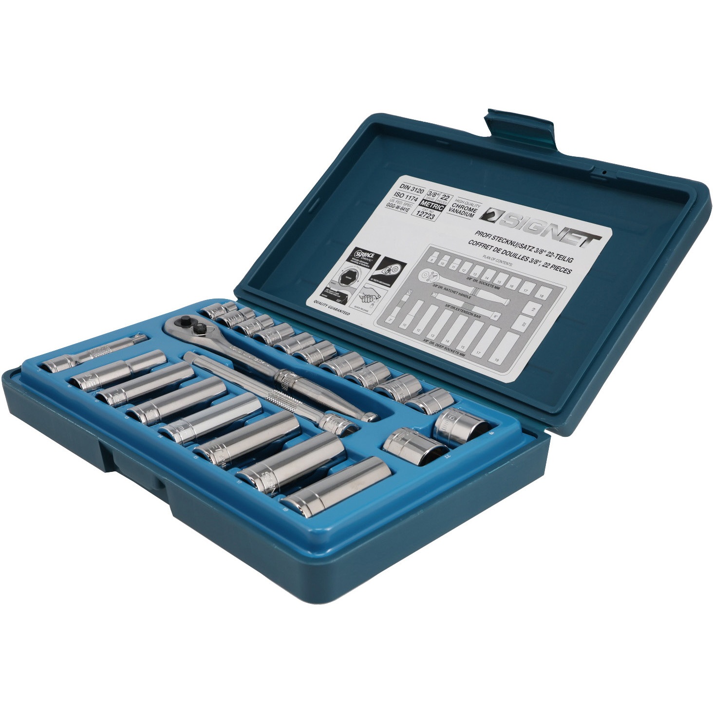 12723 3/8DR MM ソケットレンチセット 1セット(22個) SIGNET