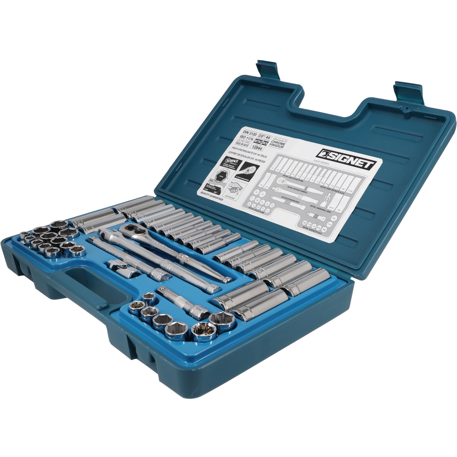 12844 3/8DR MM・インチ ソケットレンチセット 1セット(44個) SIGNET