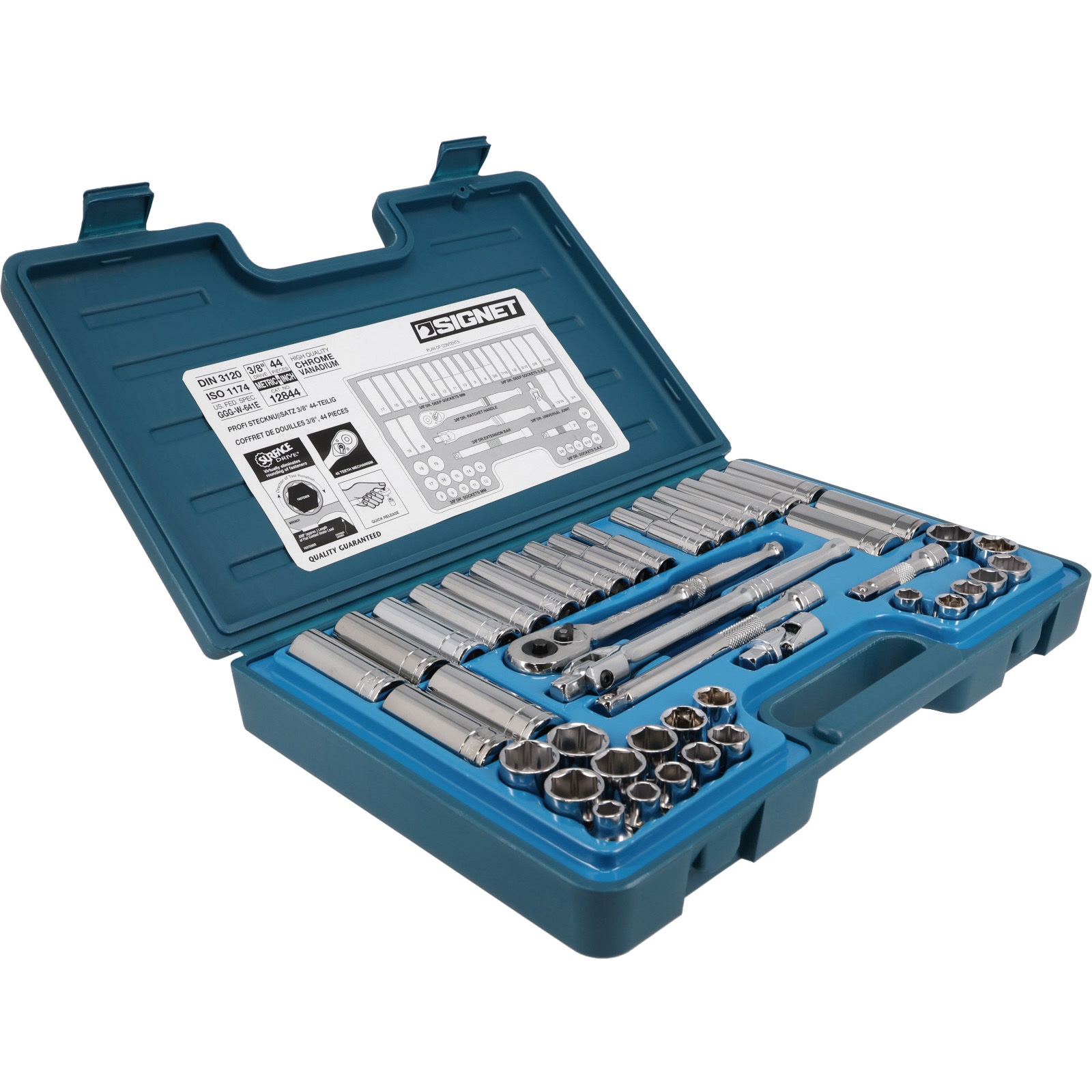 12844 3/8DR MM・インチ ソケットレンチセット 1セット(44個) SIGNET