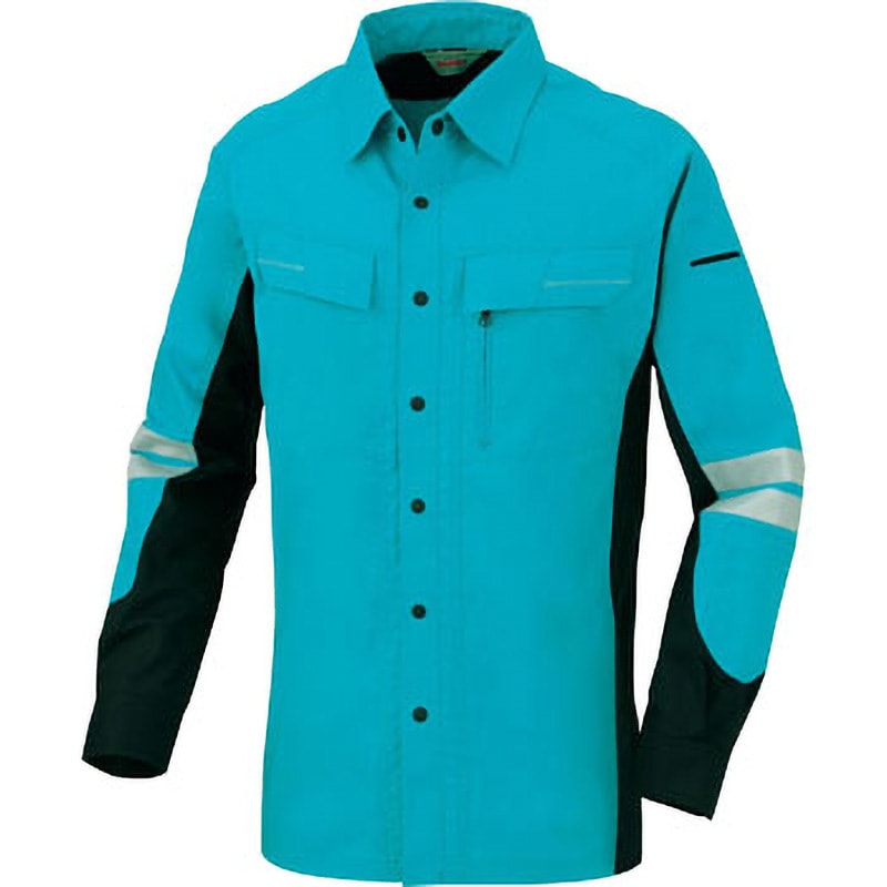 30714 DAIRIKI 長袖シャツ 30714 大川被服 混率(%):綿70・ポリエステル30 サイズLL着丈78cm