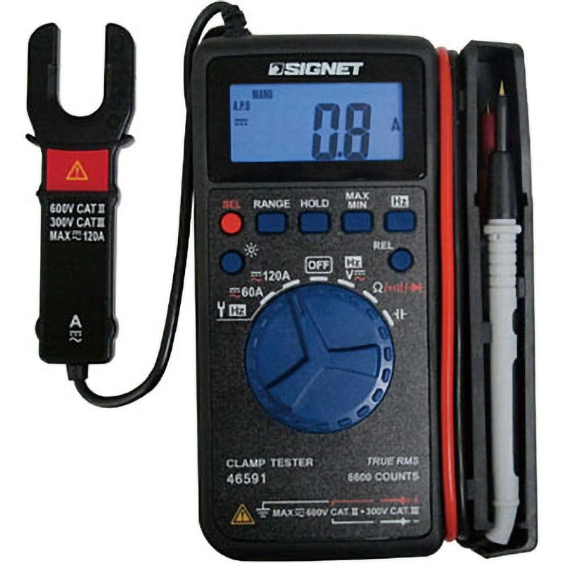 46591 クランプ付デジタルマルチメーター (ケース・ピン付) 1個 SIGNET