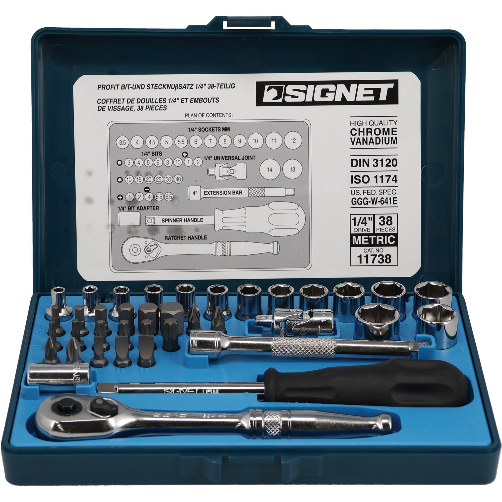 11738 1/4DRMM ソケットレンチセット 1セット(38個) SIGNET(シグネット