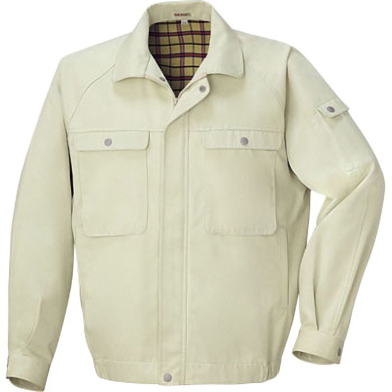55552 DAIRIKI 長袖ブルゾン 55552 大川被服 JIST-8118帯電 混率(%):ポリエステル65・綿35 ベージュ色 4L着丈69cm