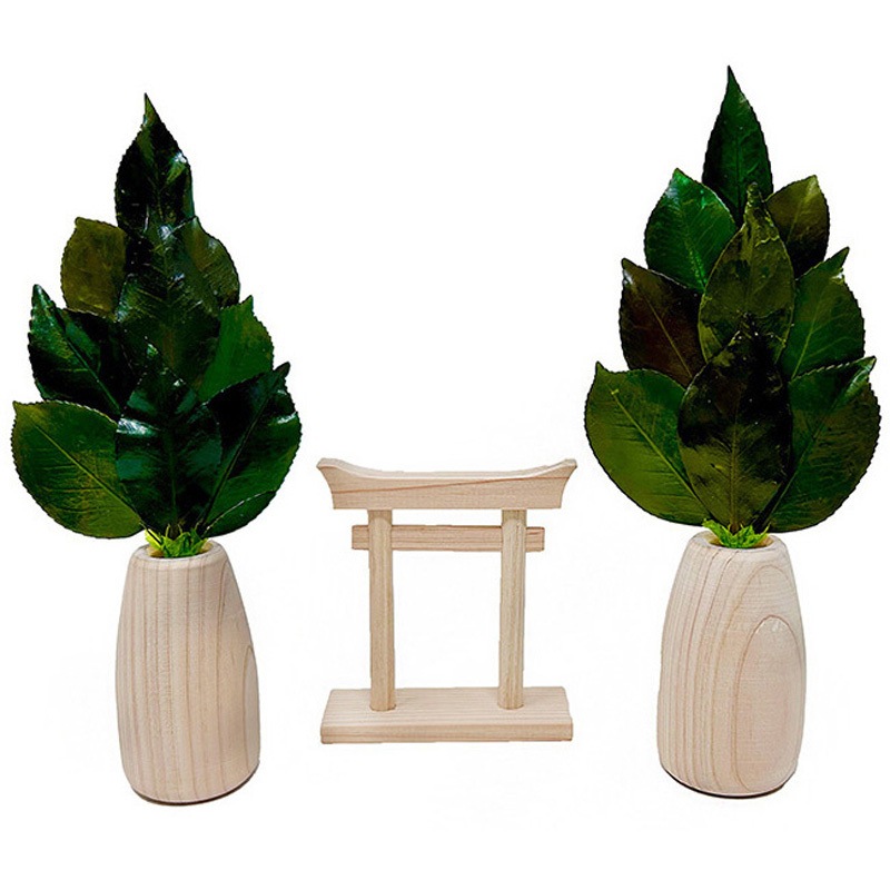 MK-128 ミニS榊 丸榊立て鳥居付きセット 1個 A&K 【通販モノタロウ】