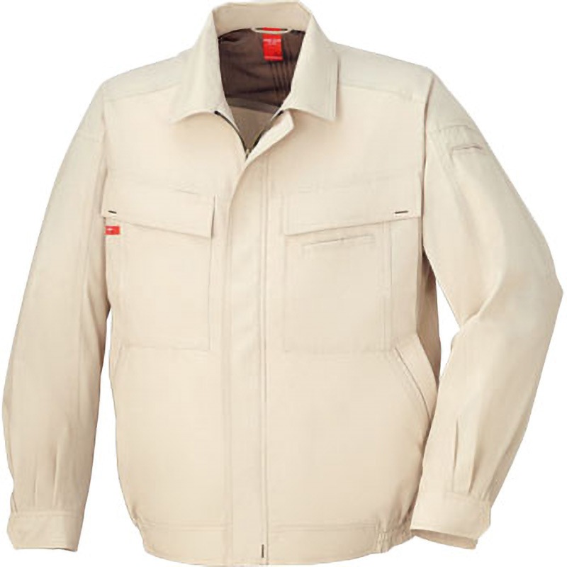 74702 DAIRIKI 長袖ブルゾン 74702 大川被服 混率(%):ポリエステル80・綿20 ベージュ色 5L着丈67cm