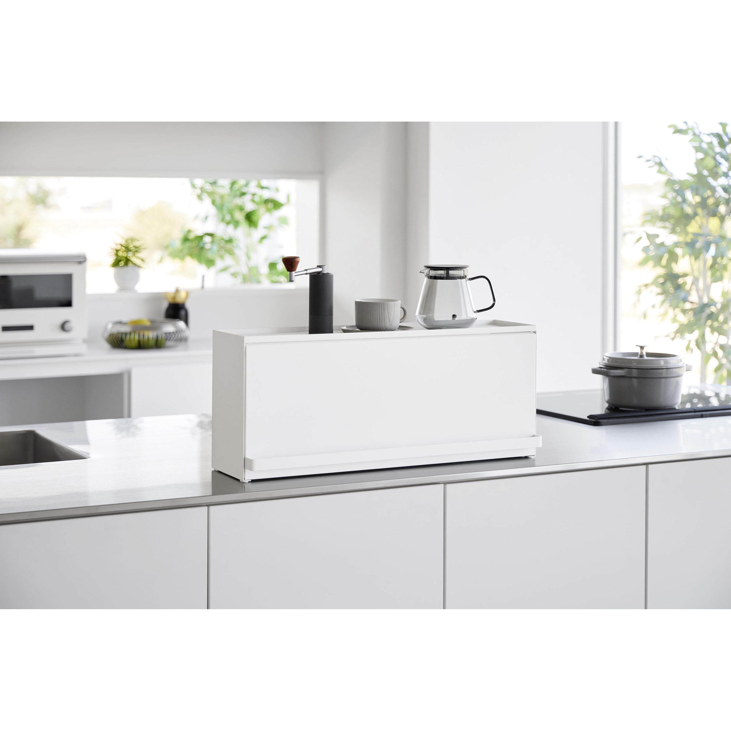 1452 前が開くキッチンカウンター上収納ラック タワー ホワイト 1個