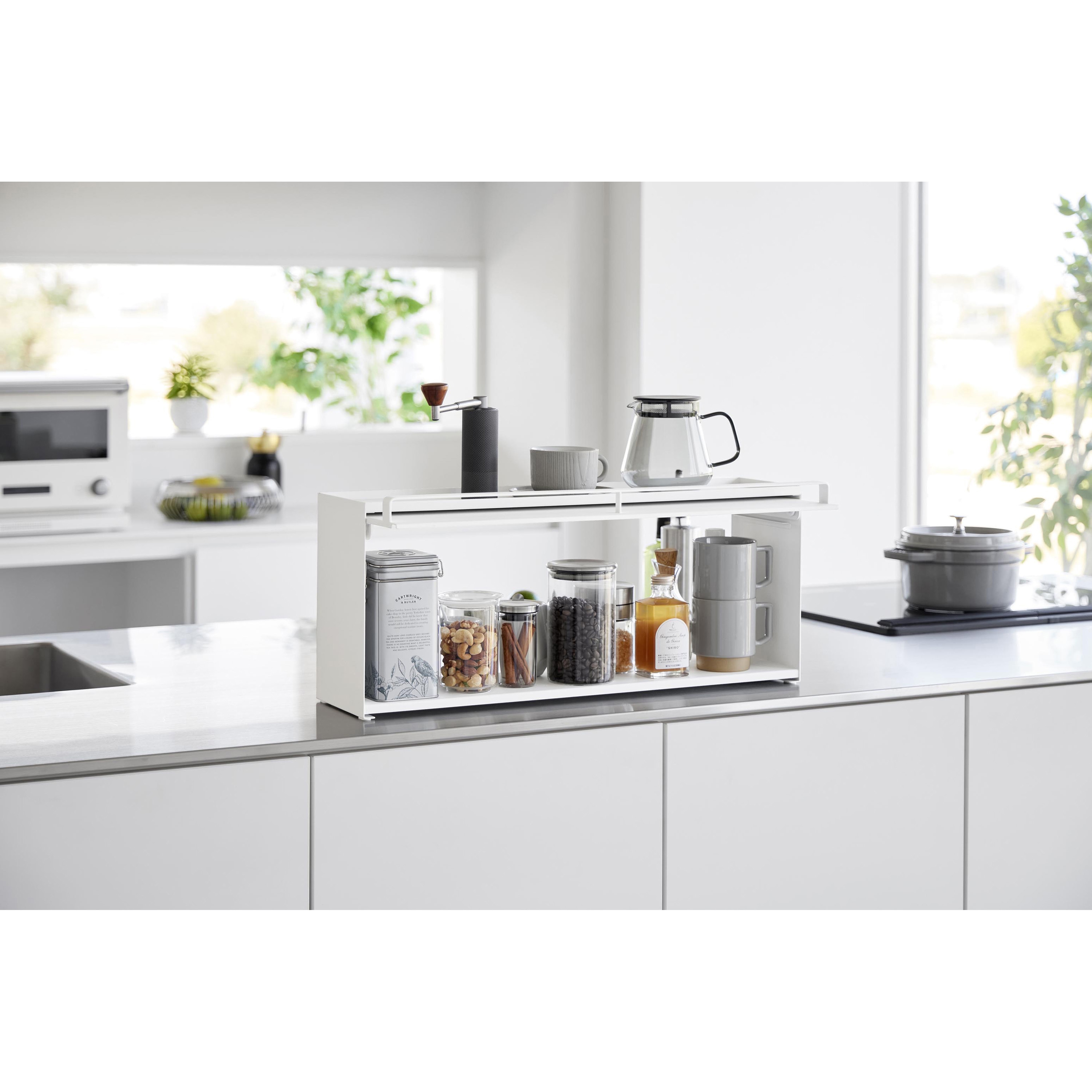 カウンター上収納ラック 幅80cm オークホワイト [5117] 楽天市場