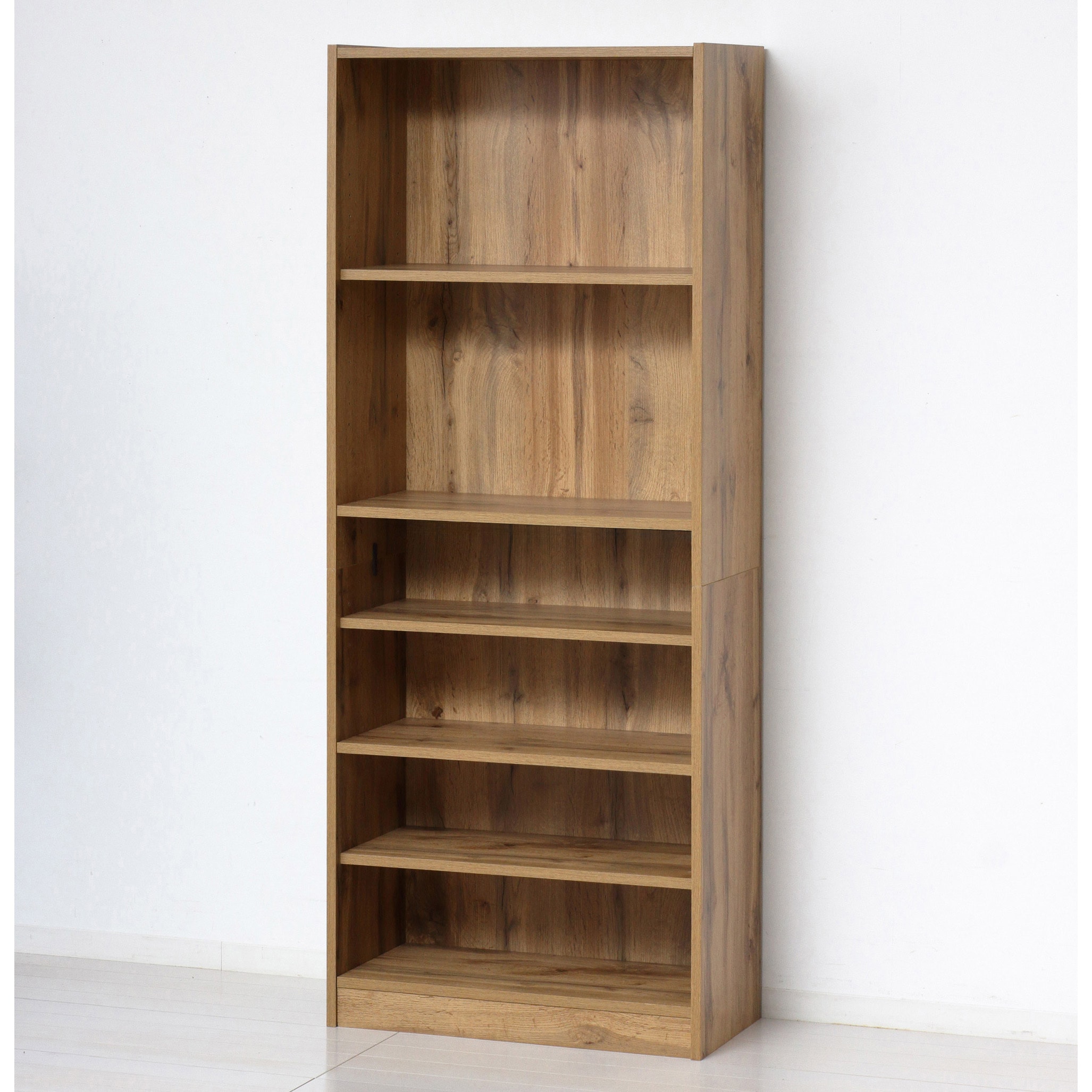 25511 らくらく組立 文庫本棚 600-1500 クロシオ 材質:木 ナチュラル色