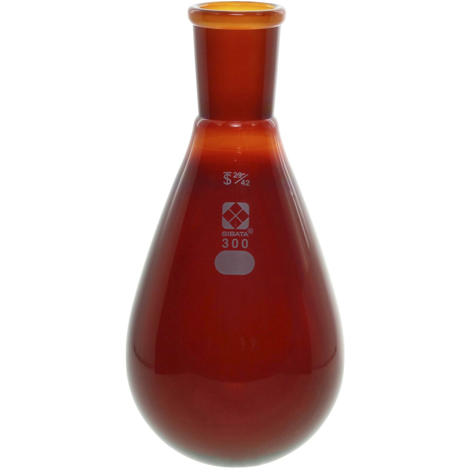 005270-29300 共通摺合なす形フラスコ 茶褐色 SIBATA(柴田科学) 300mL   005270-29300