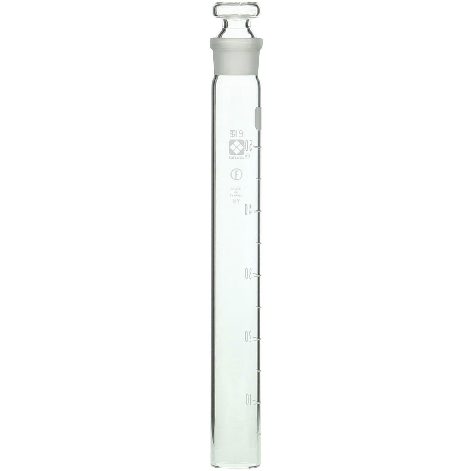 008480-50A 共通摺合共栓比色管 平栓付 白目盛り SIBATA(柴田科学) 50mL  1セット(10本) 008480-50A