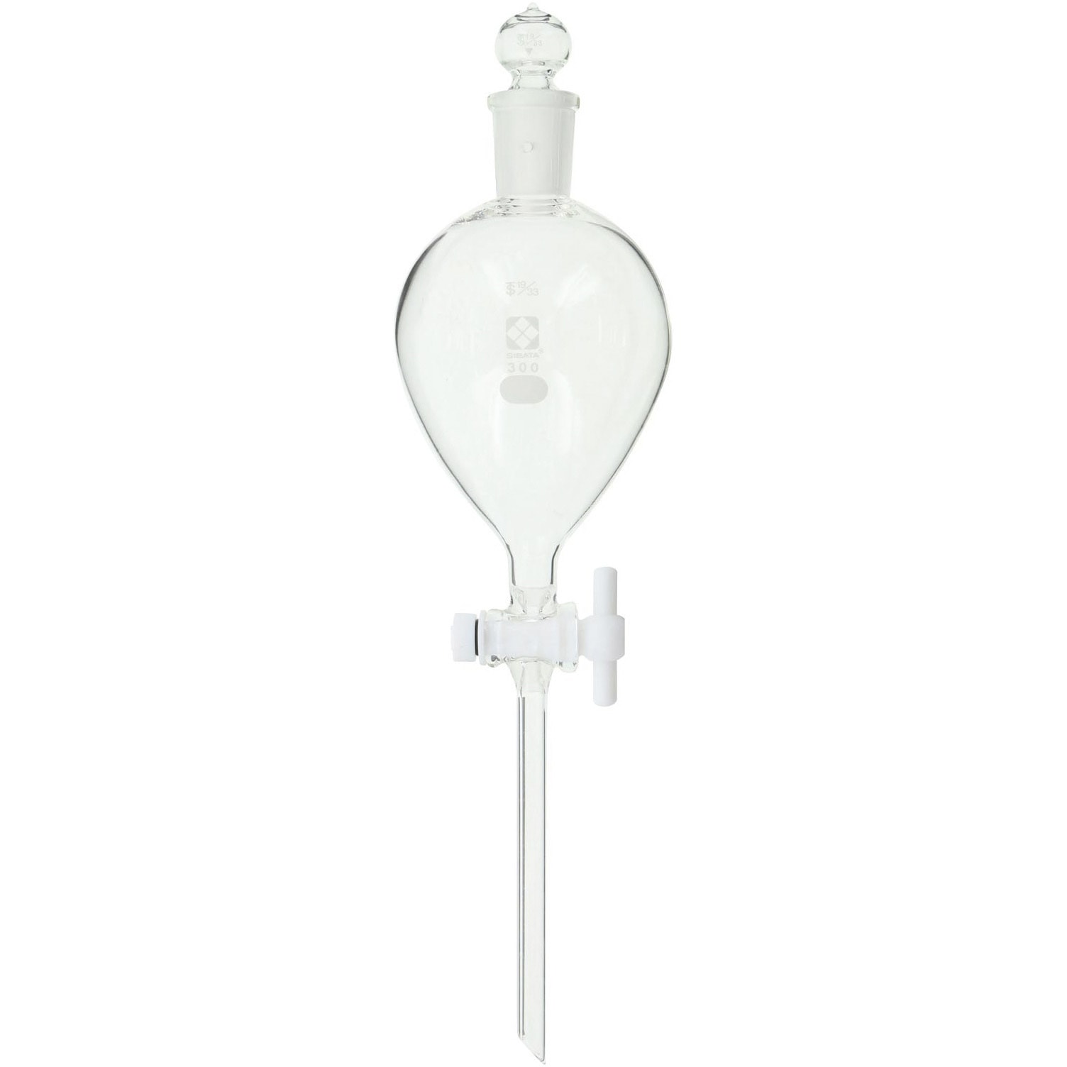 014250-300 分液ロート PTFEコック付 SIBATA(柴田科学) 容量300mL コックTF-17