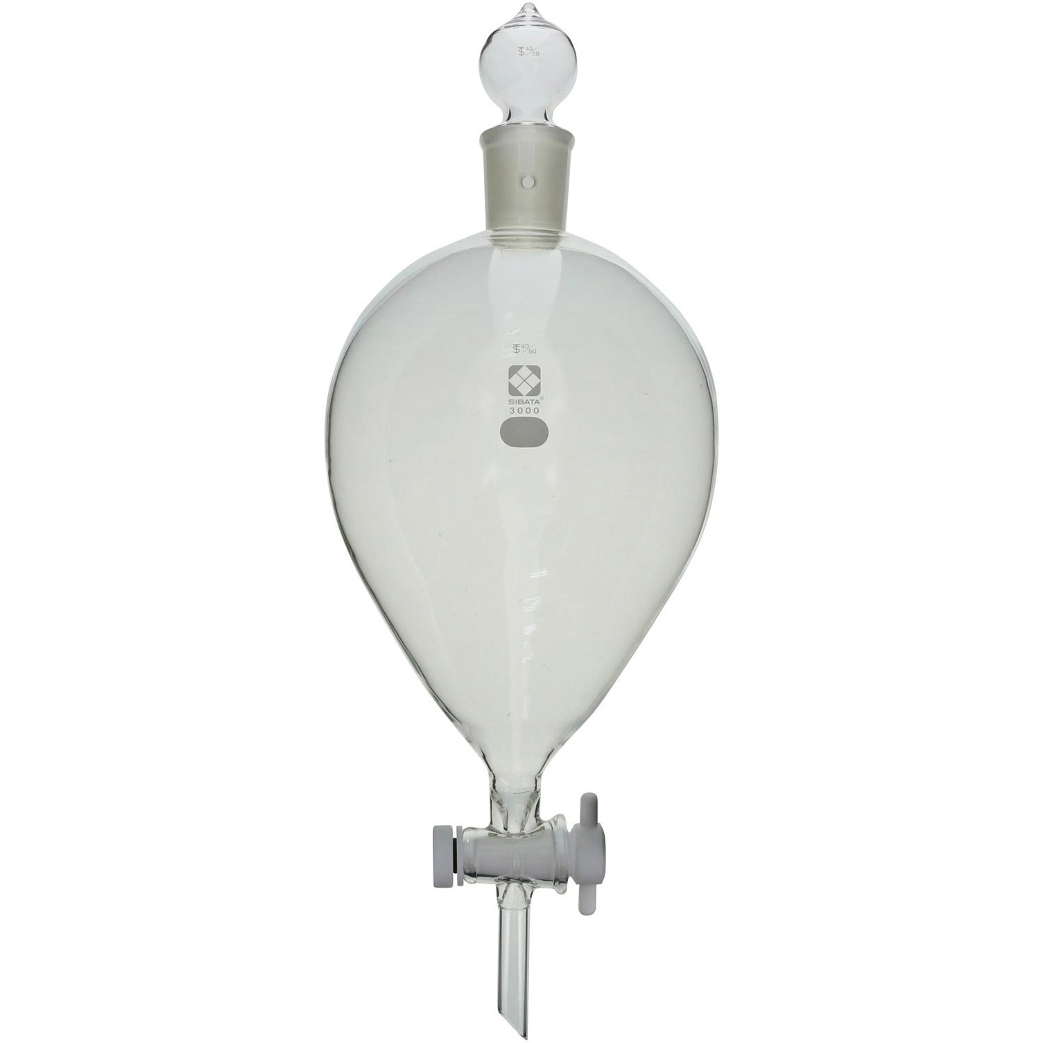 014260-3000 分液ロート スキーブ形 PTFEコック付 SIBATA(柴田科学) 容量3000mL コックTF-27