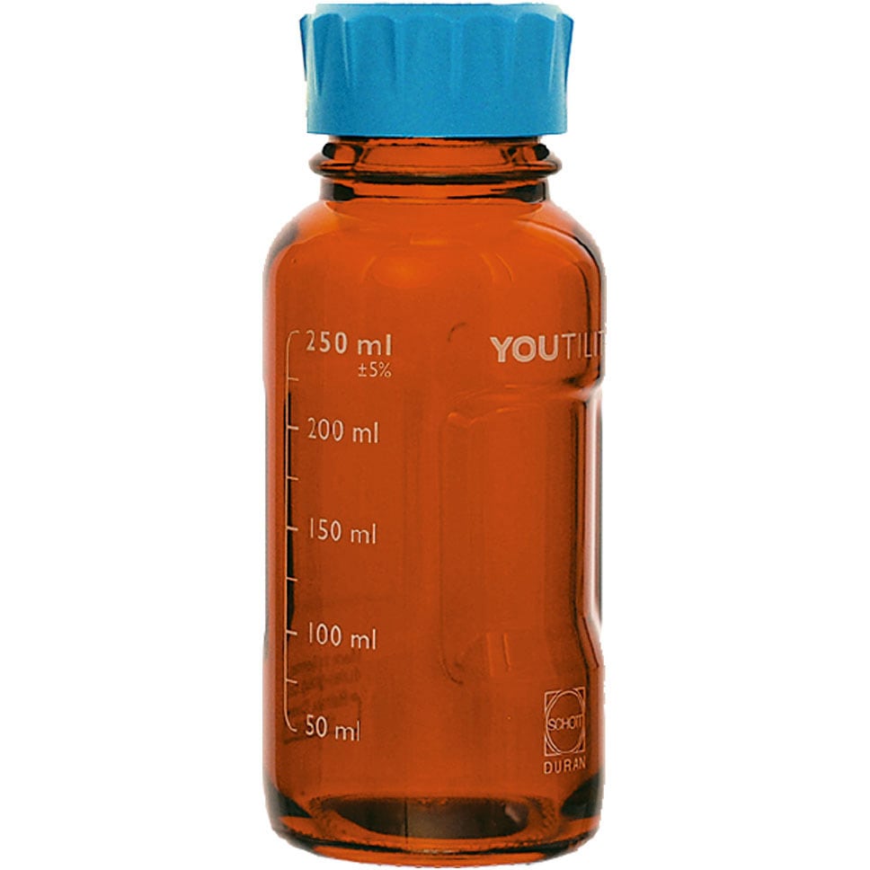 017320-250A ユーティリティーねじ口びん 水キャップ付 DURAN 250mL  1箱(4個) 017320-250A