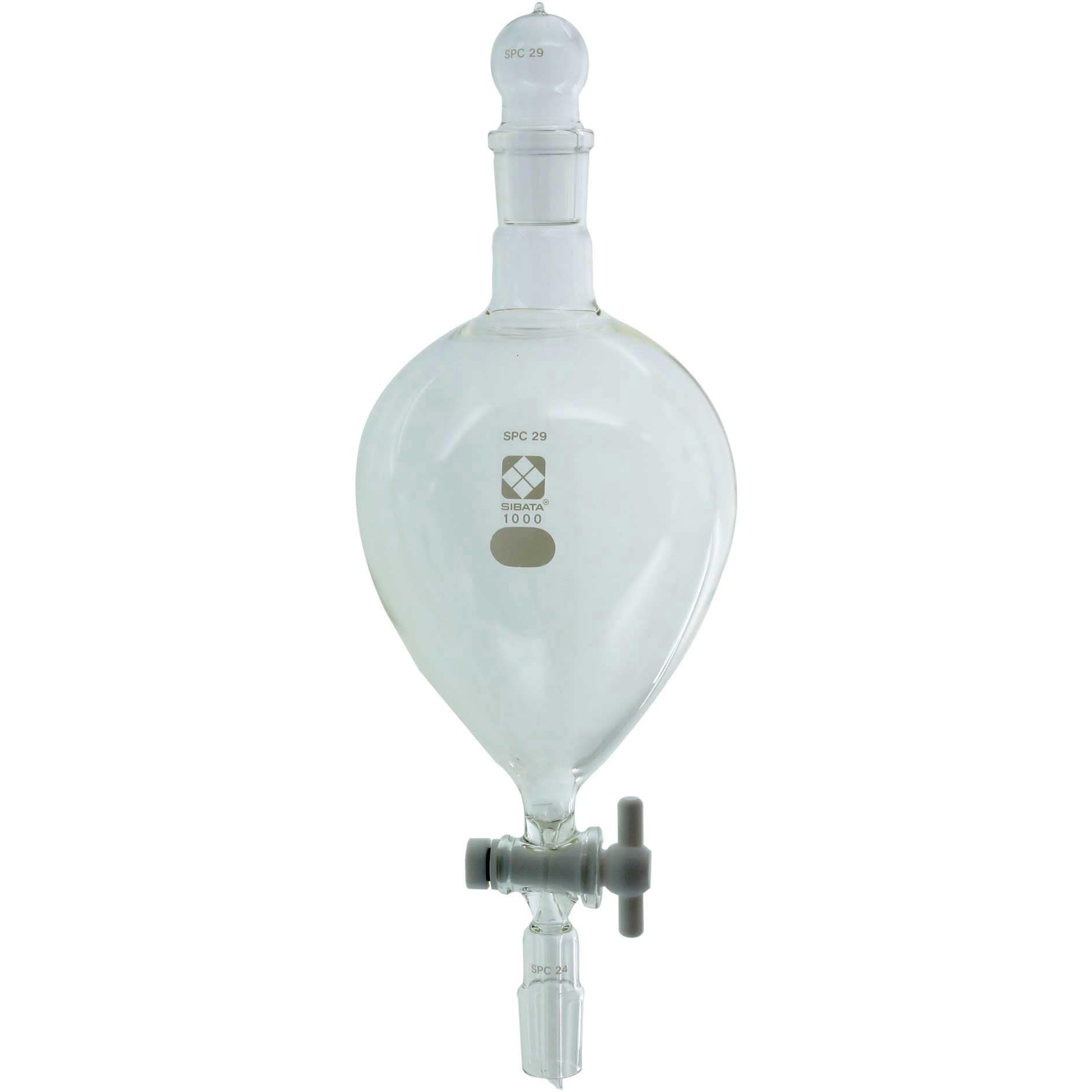 030240-241 SPC分液ロート PTFEコック付 SIBATA(柴田科学) 容量1000mL コックTF-19   030240-241