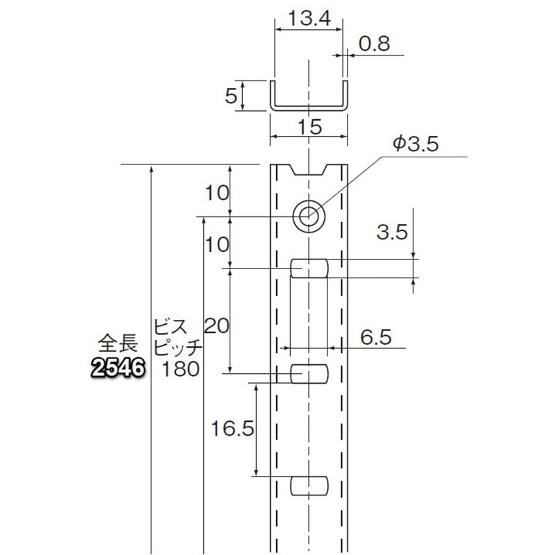 SUS-430 クロゼット柱 MIZUKAMI(水上) 長さ2546mm 1箱(10本
