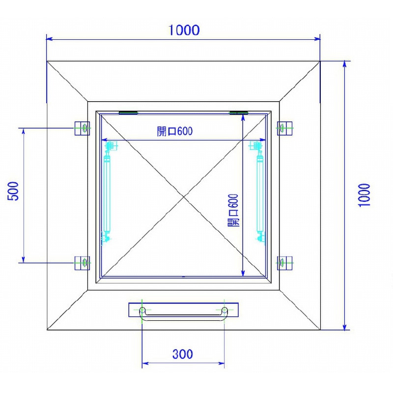 あんしんハッチ ガスダンパー式 MIZUKAMI(水上) 寸法600×1000mm