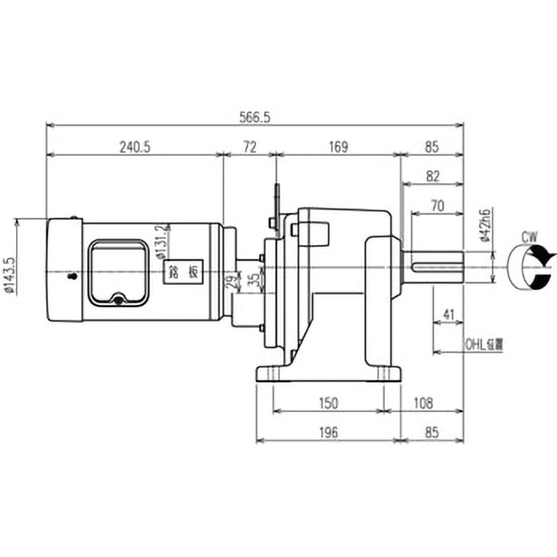 シグマー技研 シグマー　平行軸三相０．４Ｋｗブレーキ付脚取付形減速機 TMLB20430 □シグマー 平行軸三相0.4Kwブレーキ付脚取付形減速機 減速