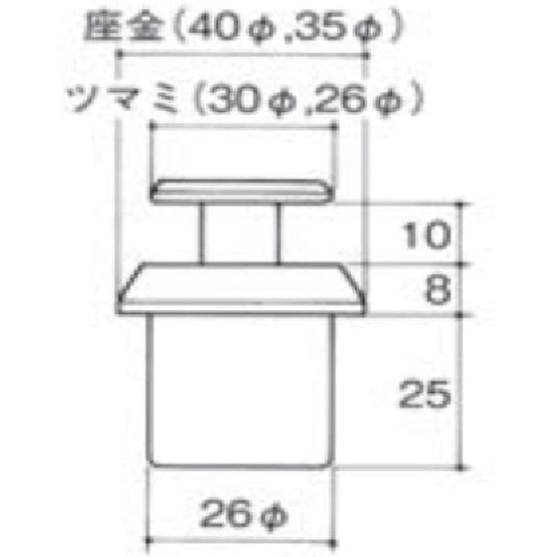 プッシュノブ(プッシュツマミ) 1箱(10個) MIZUKAMI(水上) 【通販モノタロウ】