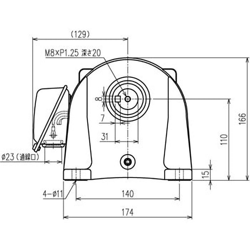 シグマー 平行軸三相0.2Kwブレーキ付脚取付形減速機 減速比1/360 ( TMLB2-02-360 )
