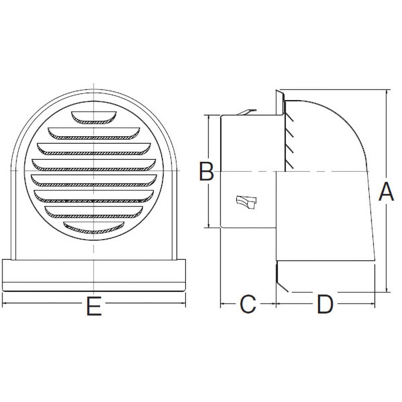ワールド SUS304ステンレス D型フード付ガラリ φ150mmFD(防火ダンパー)付 アミ付(10メッシュ) H/L(ヘアーライン)クリ ワールド ステンD型フード付ガラリ ワールド 通販モノタロウ