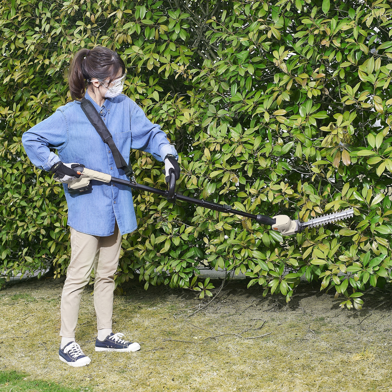 JPHT254TC 【軽量】充電式ポールヘッジトリマー 10.8V アイリス