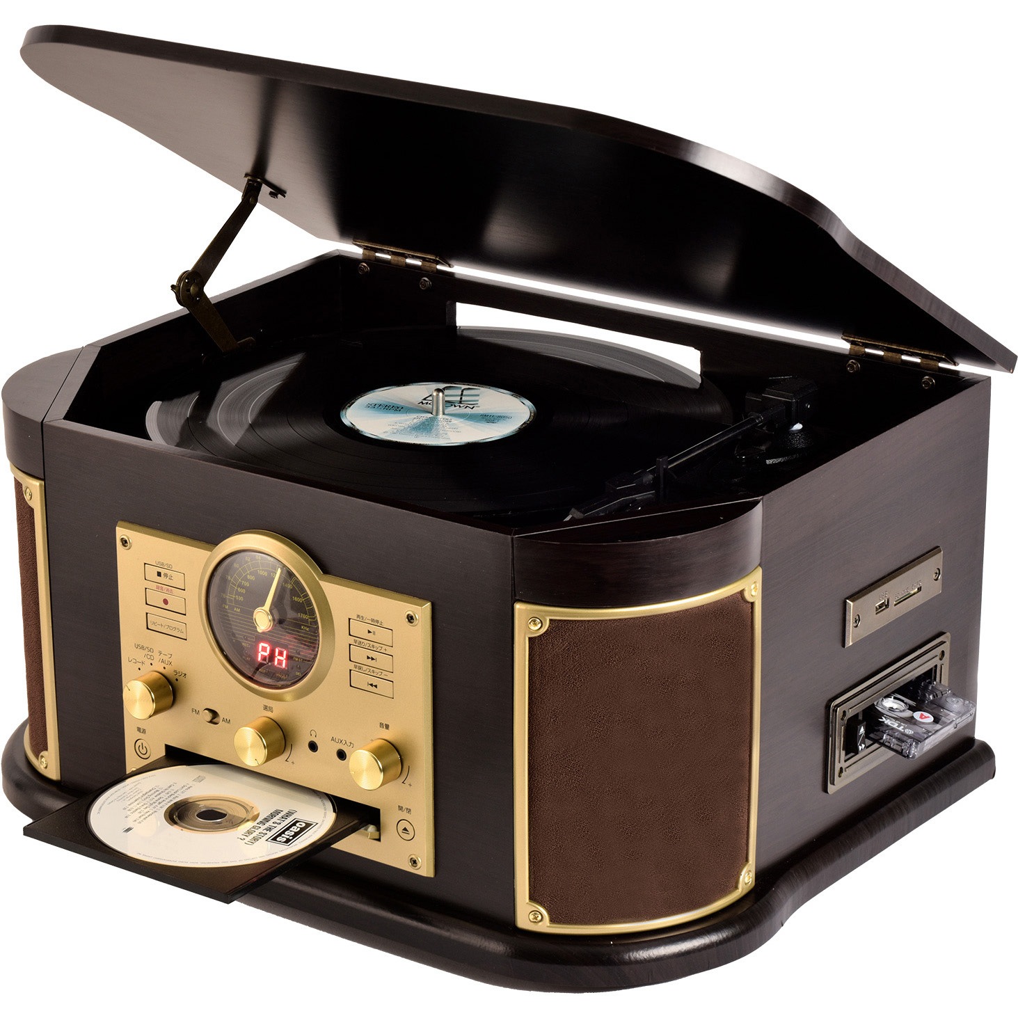 MRP-M100CR(DB) マルチレコードプレーヤー リモコン付き(CD/レコード