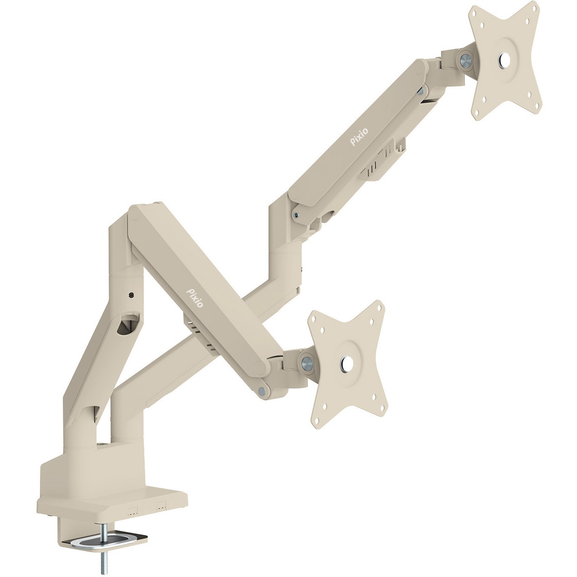PSW1DBE-O PS1D Wave Beige モニターアーム デュアル Pixio クランプ/グロメット ベージュ色