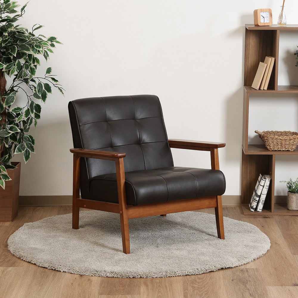 71156 バイキャストPUソファー フレンズDBR 1P 846 不二貿易 ダーク