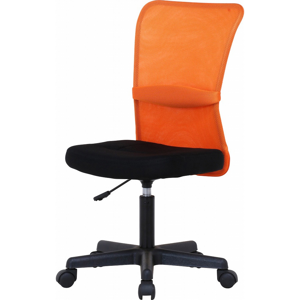 90868 メッシュバックチェアー ハンター 2325 不二貿易 オレンジ色 高さ880～990mm幅520mm奥行585mm