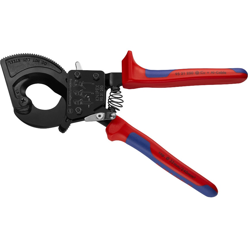 9531-250 ケーブルカッター(ラチェット式) 1丁 KNIPEX 9531-250 ケーブルカッター(ラチェット式) 1丁 KNIPEX