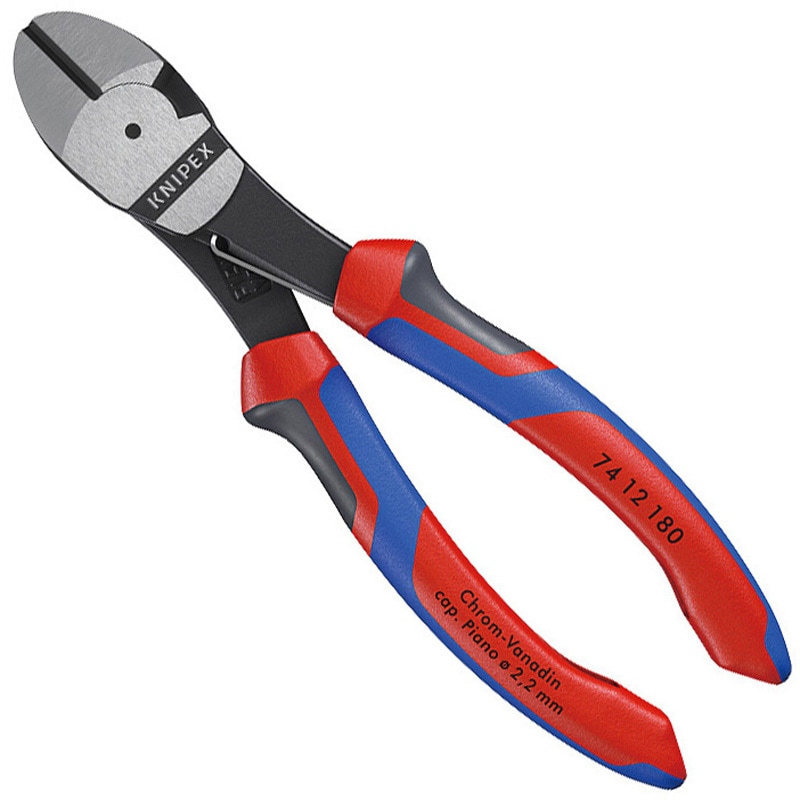 7412-180SB バネ付強力型斜ニッパー 1丁 KNIPEX(クニペックス) 【通販