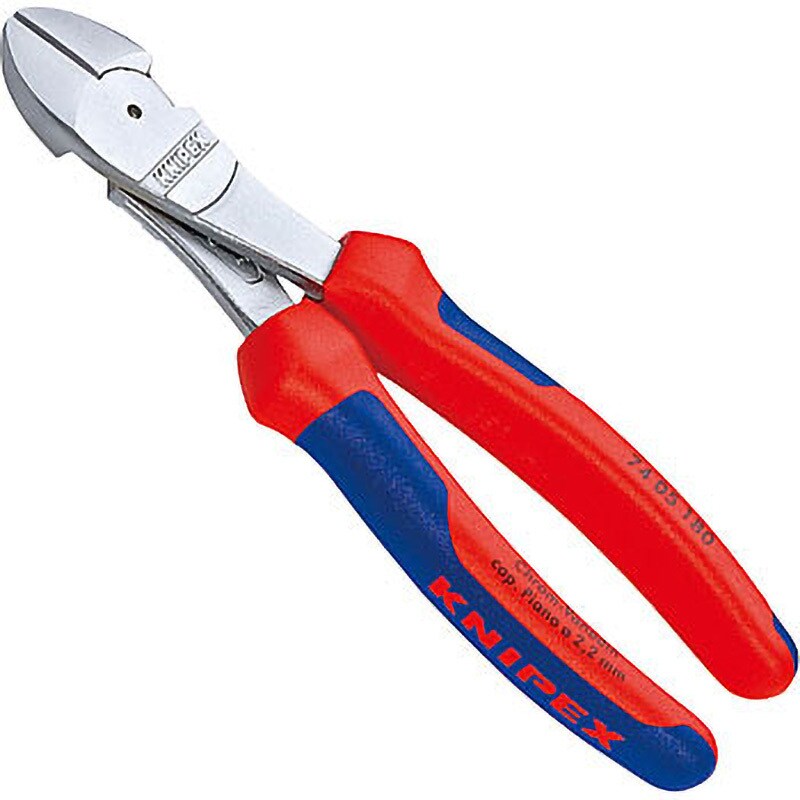 クニペックス KNIPEX 7405-180 強力型斜ニッパー（硬線用） （SB