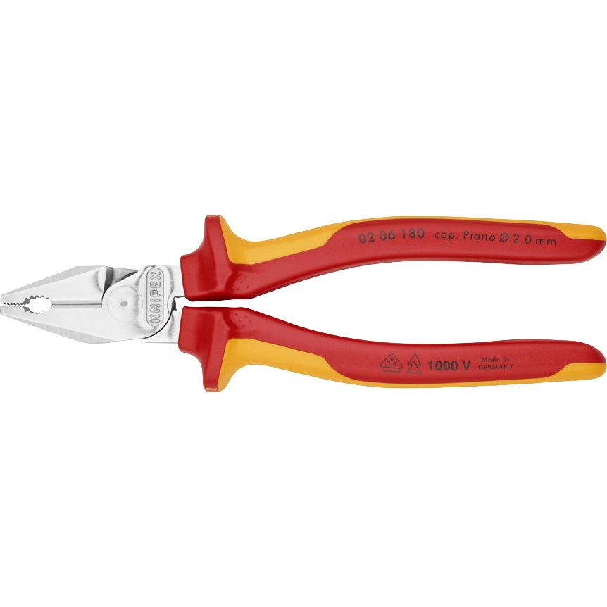 0206-180 強力絶縁ペンチ 1000V KNIPEX(クニペックス) 長さ180mm