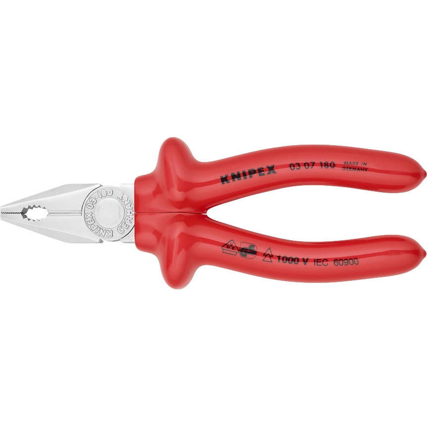 【新品】KNIPEX（クニペックス）0307-180 絶縁ペンチ 1000V 0307-180 絶縁ペンチ 1000V KNIPEX(クニペックス) 長さ180mm