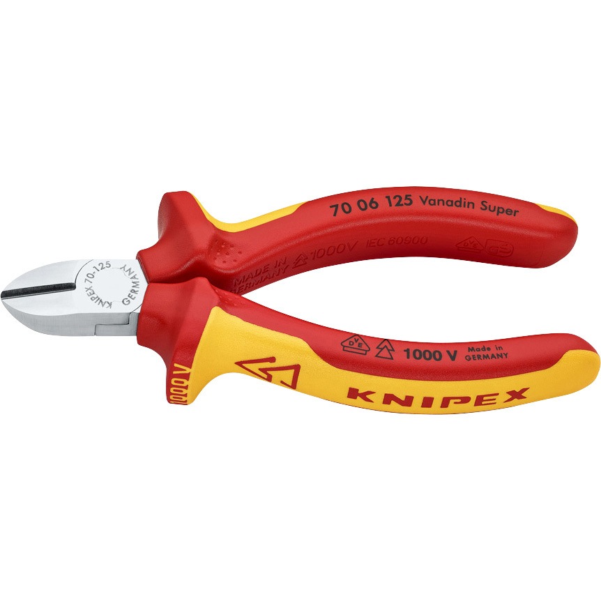 7006-125 絶縁斜ニッパー 1000V KNIPEX(クニペックス) 長さ125mm