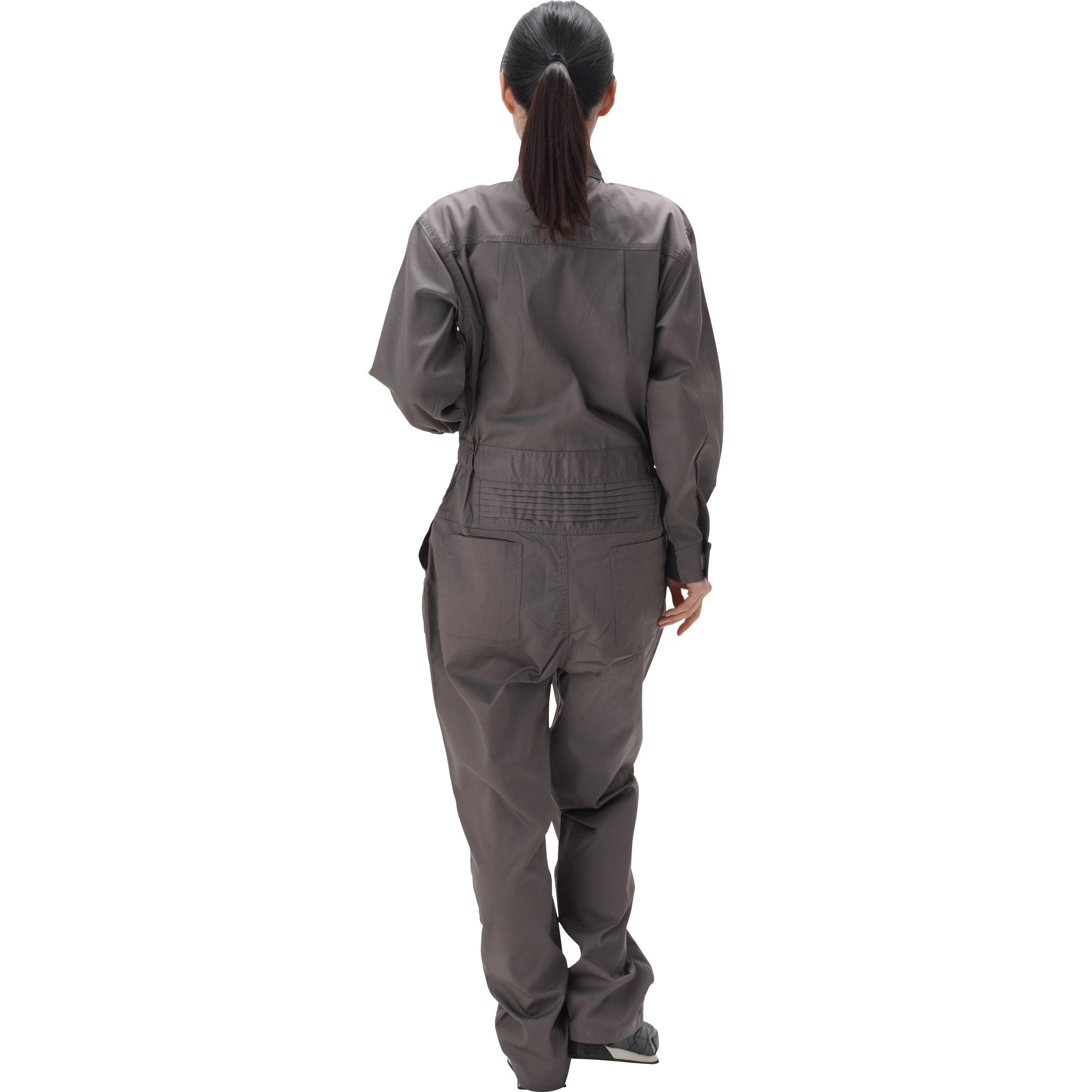 MT1000 ツナギ服 綿混 モノタロウ 長袖 グレー色 名入れ可 袖丈
