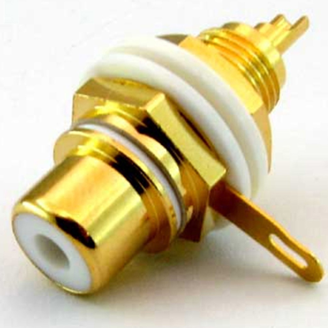 WTN-20-1045G/W 金メッキ RCAパネルジャック 共立電子産業 白色 【通販