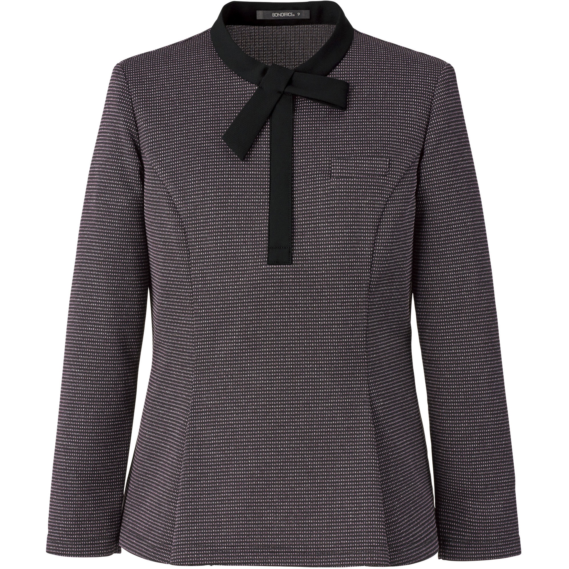 AD8201 プルオーバー BONOFFICE ジェントリーニット グレイ×オーキッド色 5G着丈56cm  AD8201