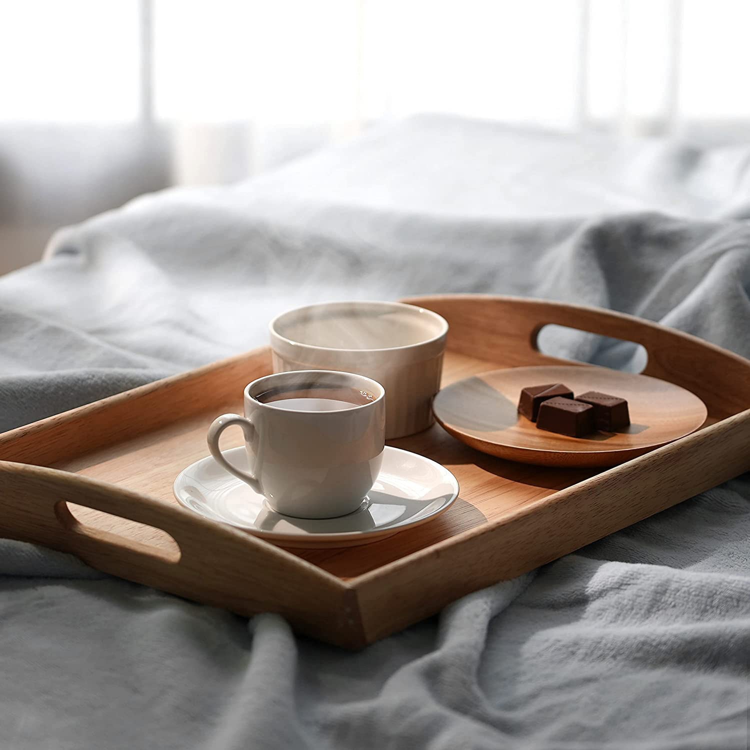 H-3040 フレア 角型トレー盆 パール金属 ナチュラル色 クリアラッカー