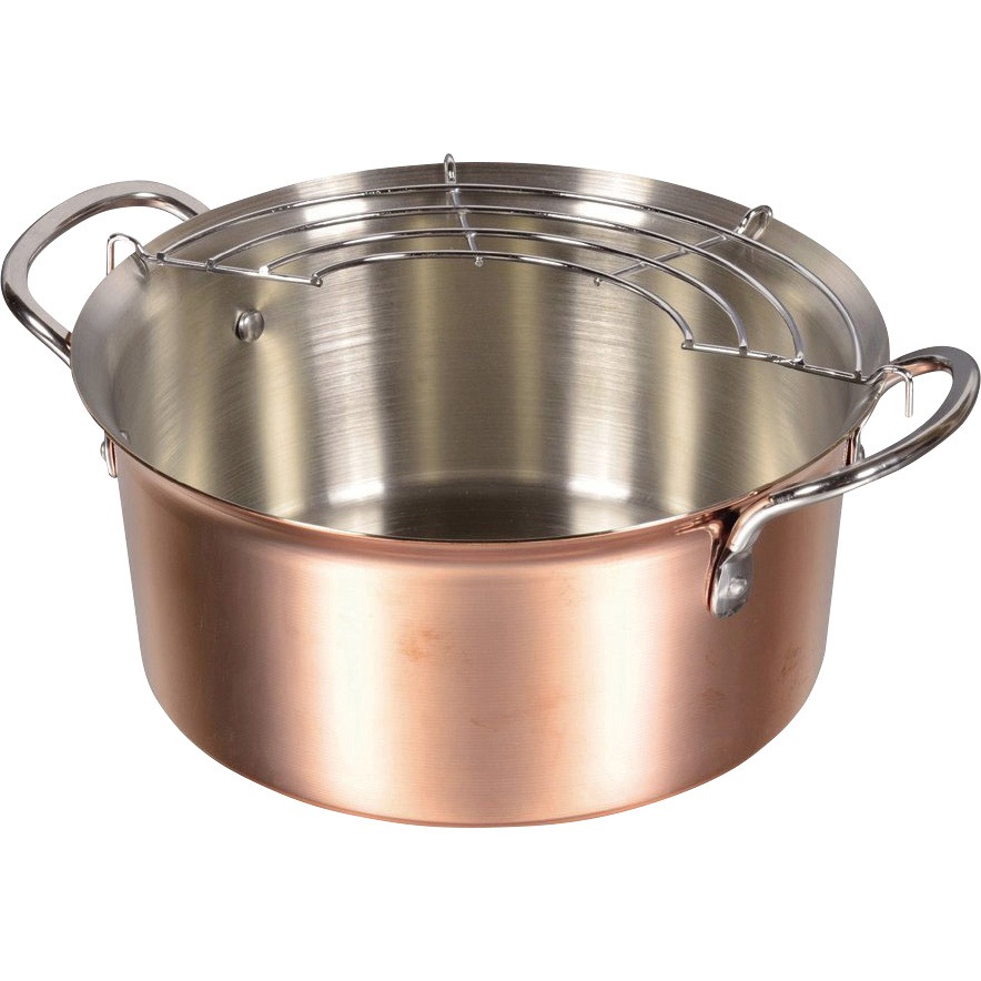 大型 揚鍋 両手鍋 銅鍋 真鍮 直径39cm 厚さ4㎜ 天ぷら鍋 真鍮製 天ぷら