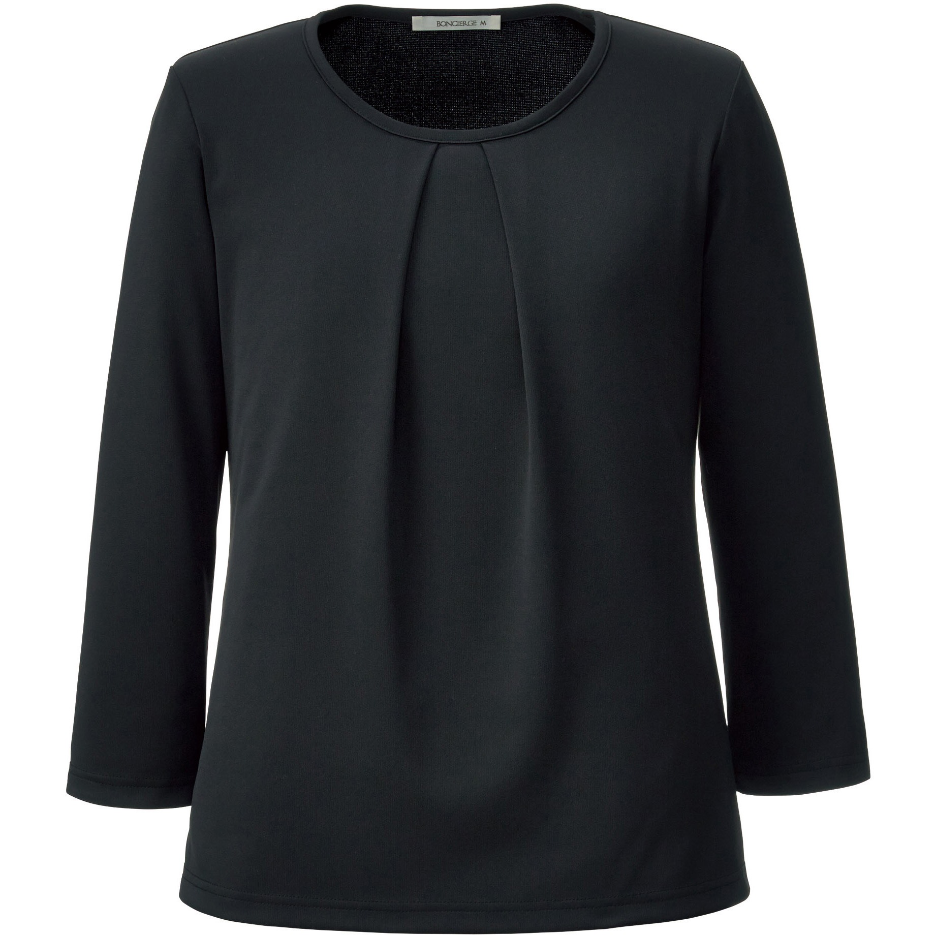 BONOFFICE BONMAX ボンオフィス ボンマックス タック切替え七分袖ニット BCK7106  女性用 レディース 通年 春夏 秋冬 事務服【LL】 ボンマックス（ユニフォーム） ボンオフィス事務服 タック切替え