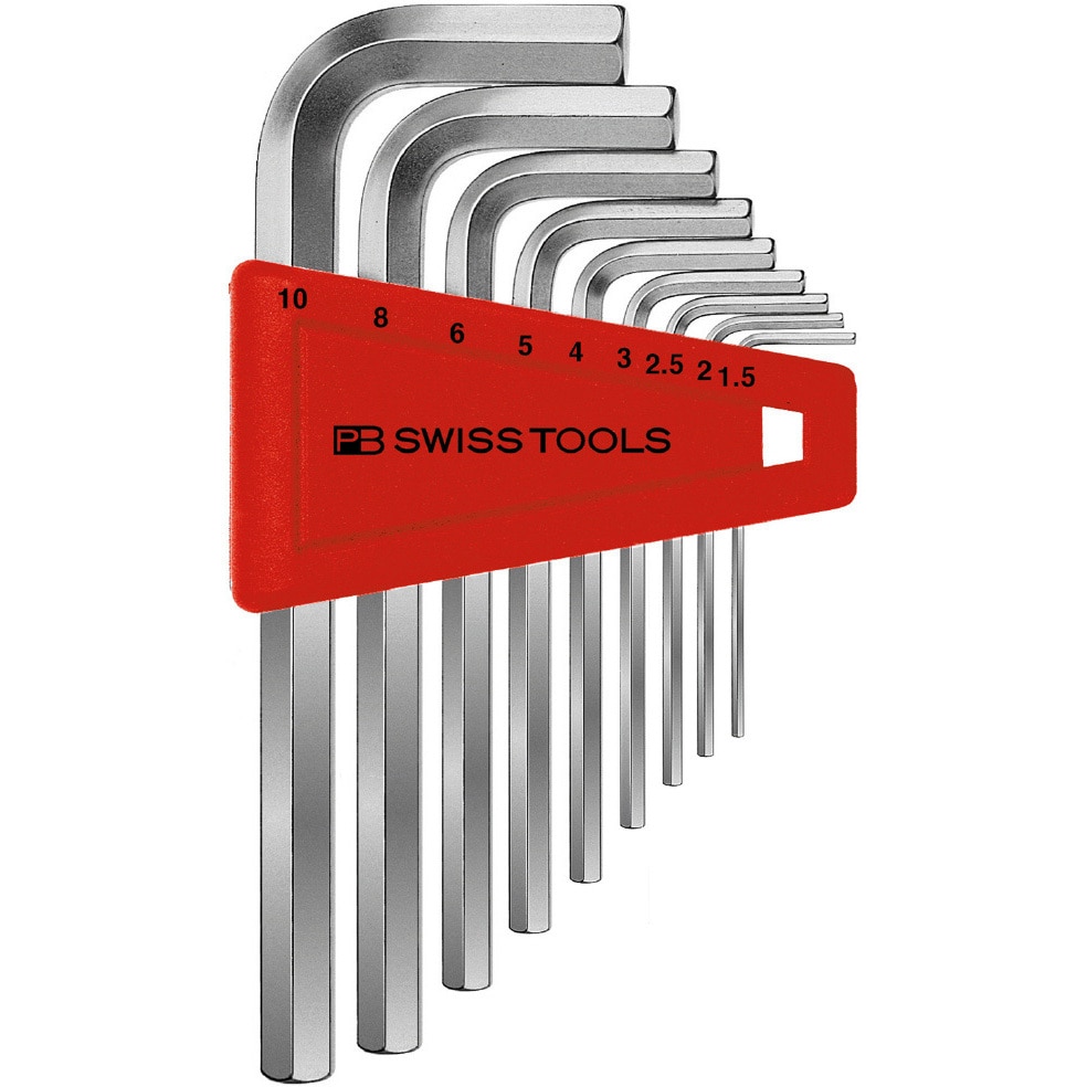 210.H-10 ホルダー付六角棒レンチセット(パックナシ) PB SWISS TOOLS