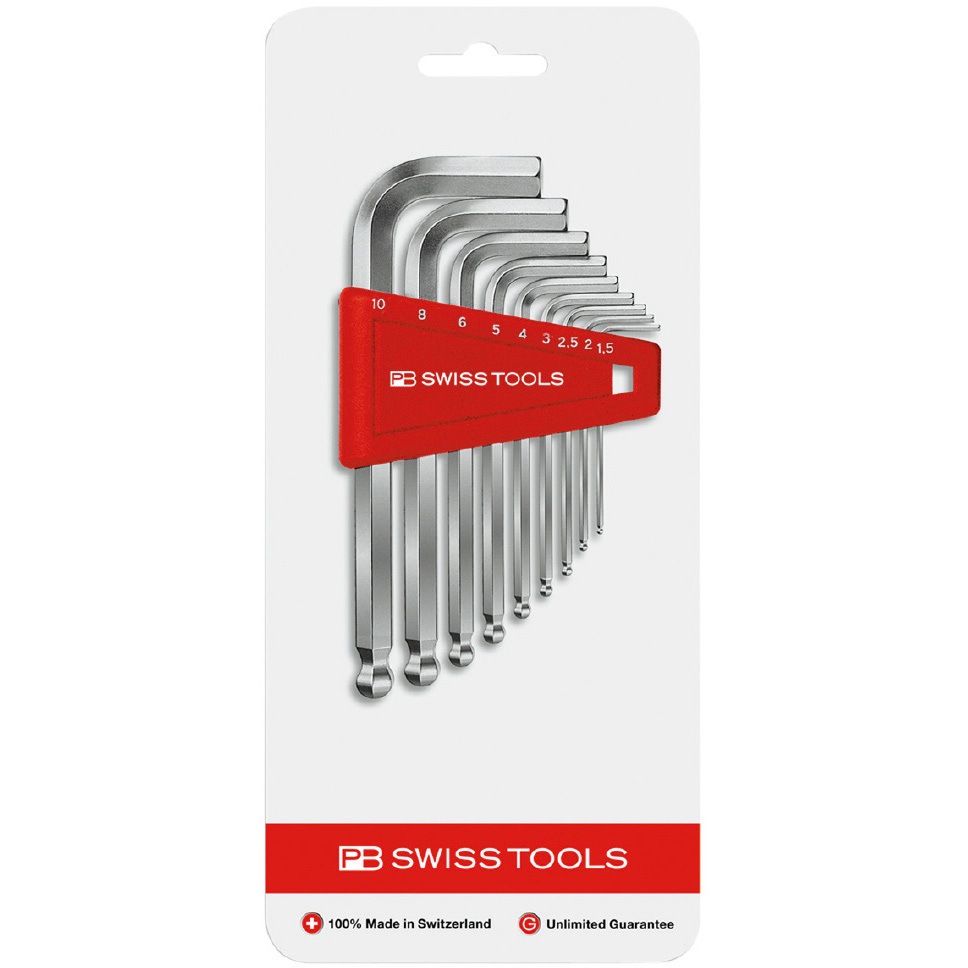 1174 6角レンチ10点セット 212.H-10CN ボール付六角棒レンチセット PB SWISS TOOLS(ピービー